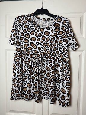 E.C. Cheetah Print Babydoll‎ Top